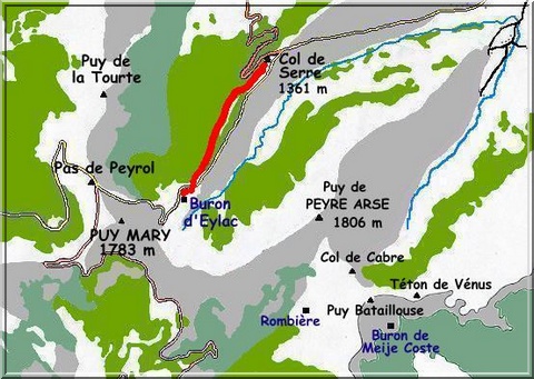 carte col de Serre