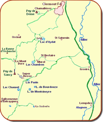 Carte Pavin Puy de Sancy