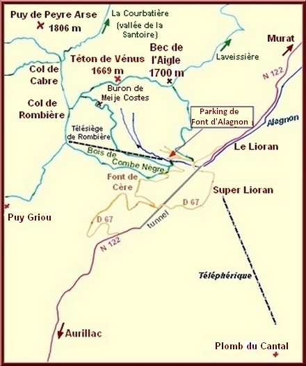 Carte Monts du Cantal