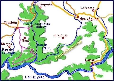 Carte des cascades