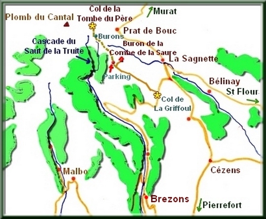 Le Plomb du Cantal par le Sud : la carte